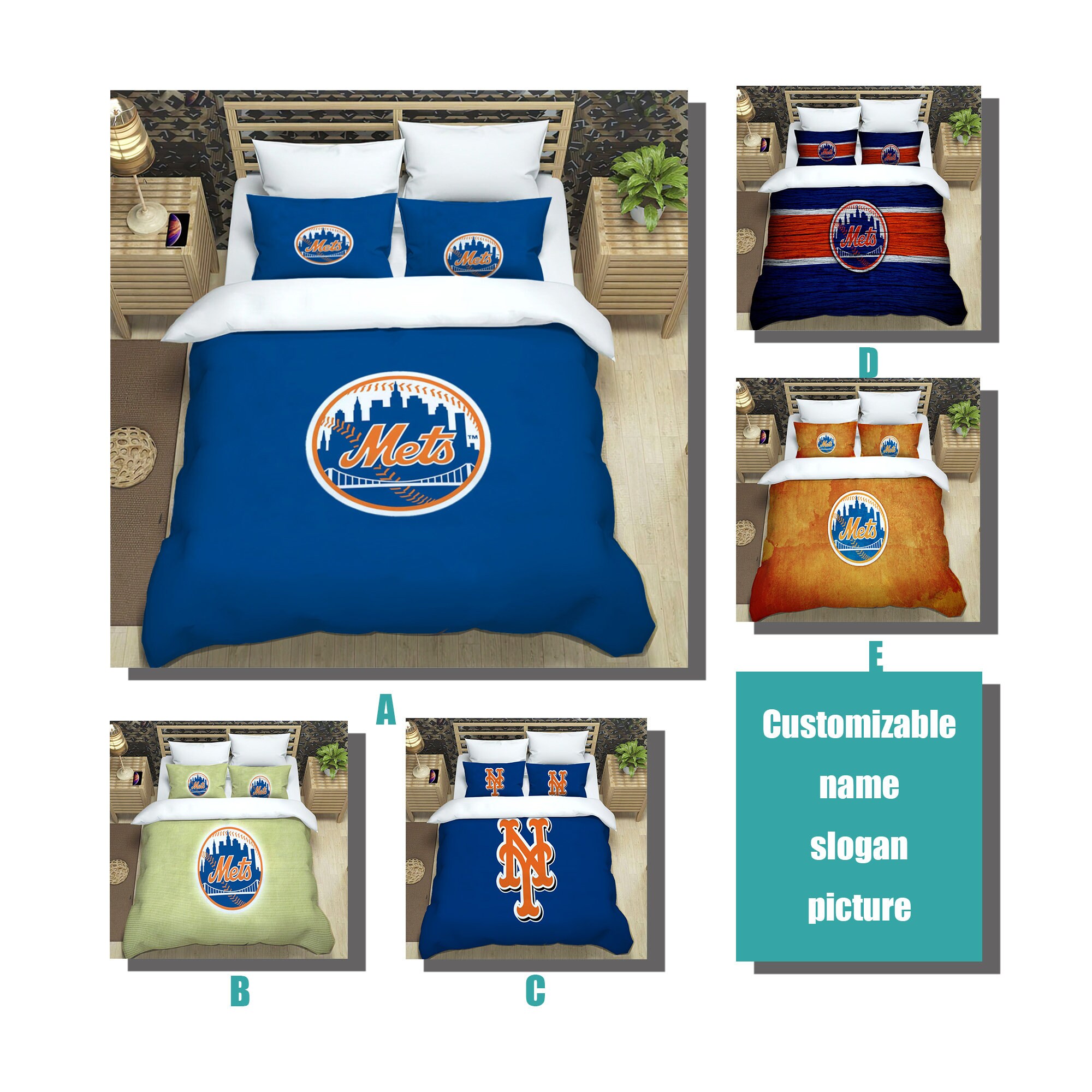 New York Mets Bedding Three-piece Set Fashionable Printed - Il Fullxfull.5126802557 Ccf9