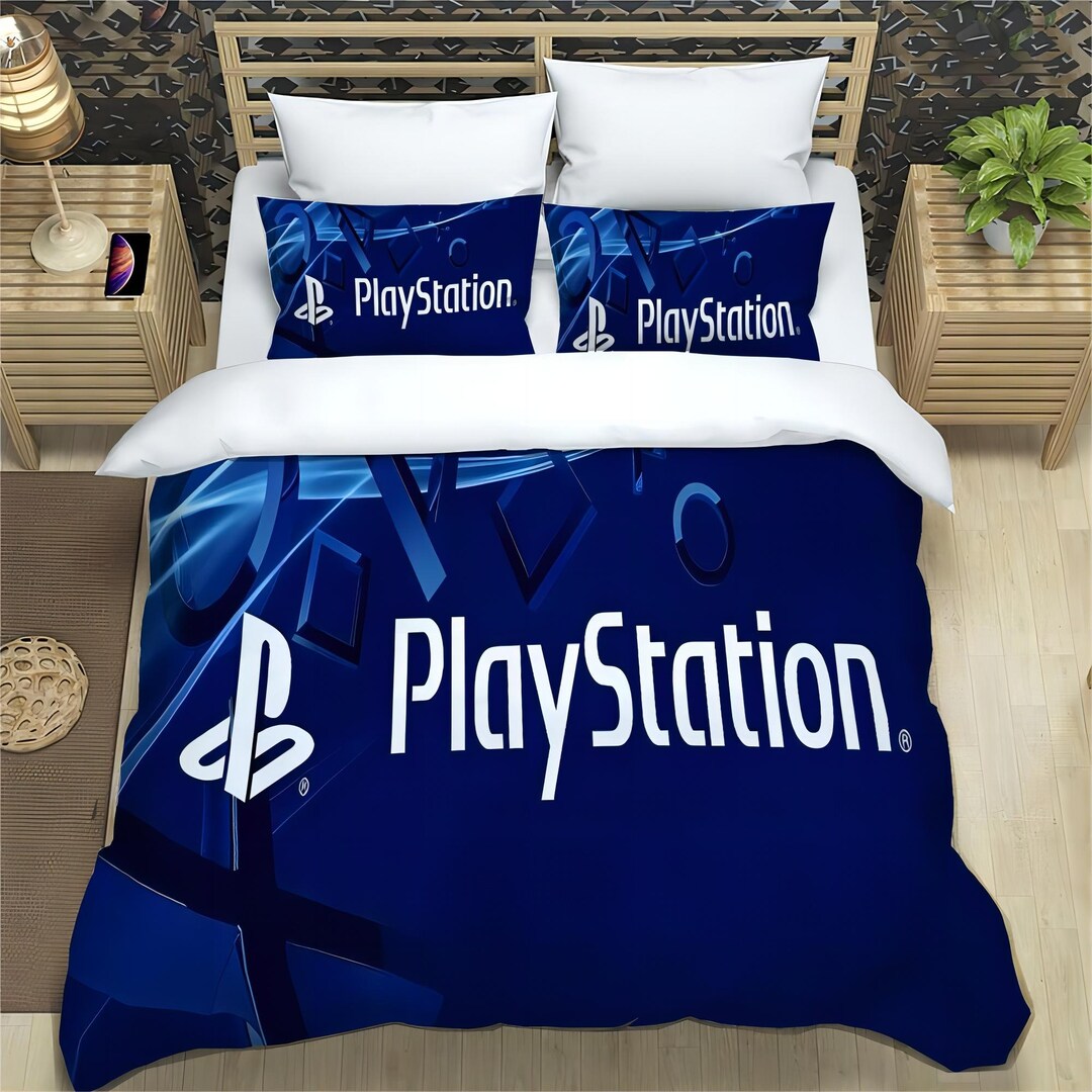 Playstation Bedding Threepiece Set Cartoon Fashionable Etsy Canada