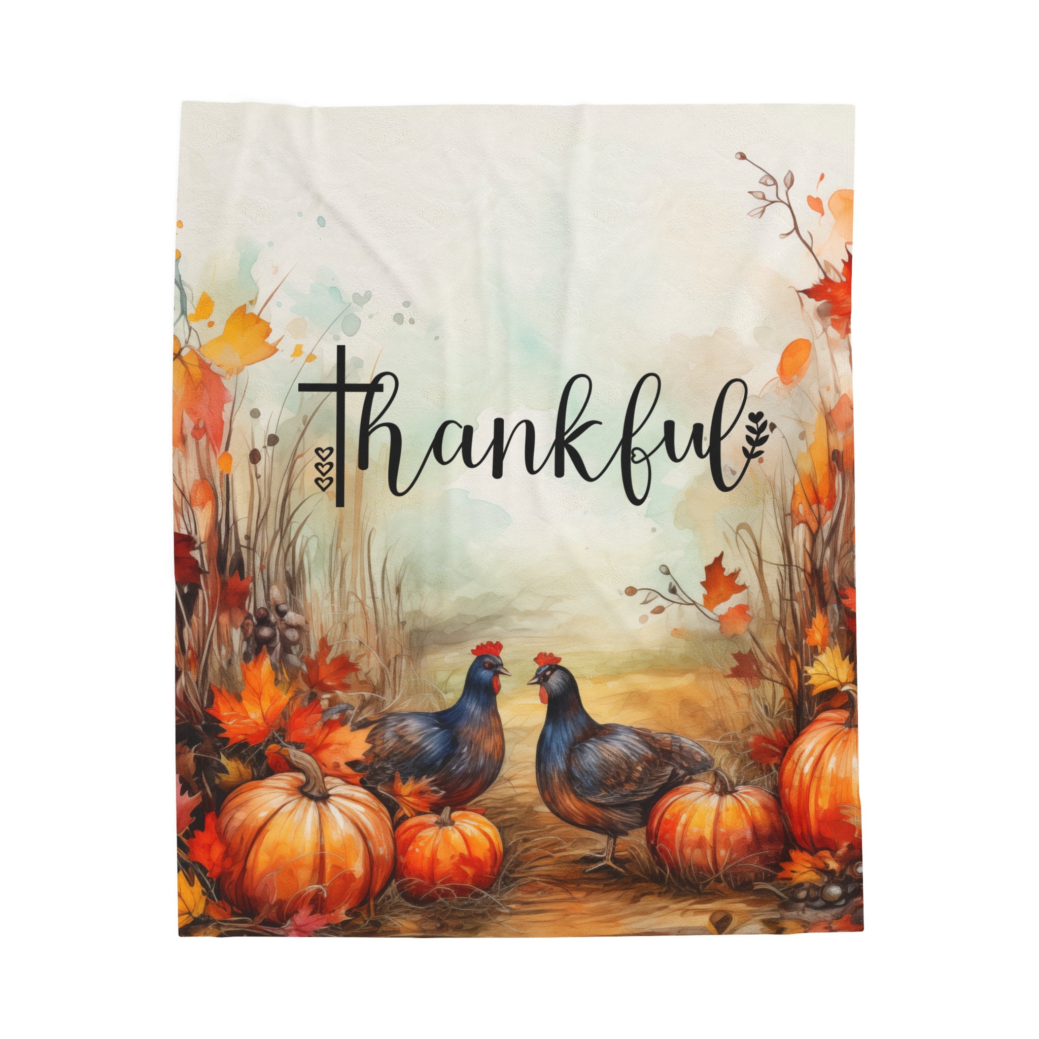 Thankful 2 Plush Velveteen Blanket - Etsy