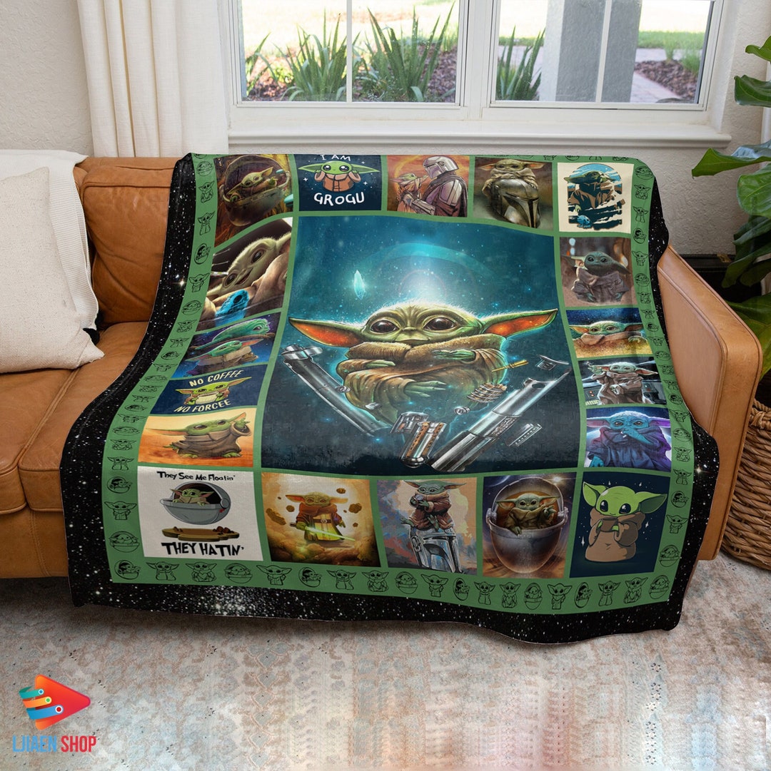 The Mandalorian Baby Yoda Blanket Bedroom Decor Etsy