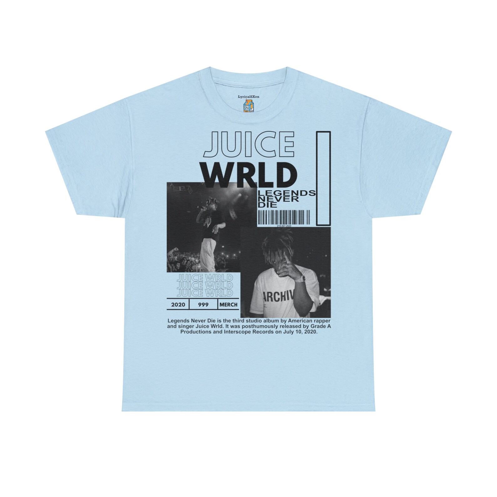 Juice WRLD Tshirt Lemonade Orange Juice World Tshirt Lyrical Etsy