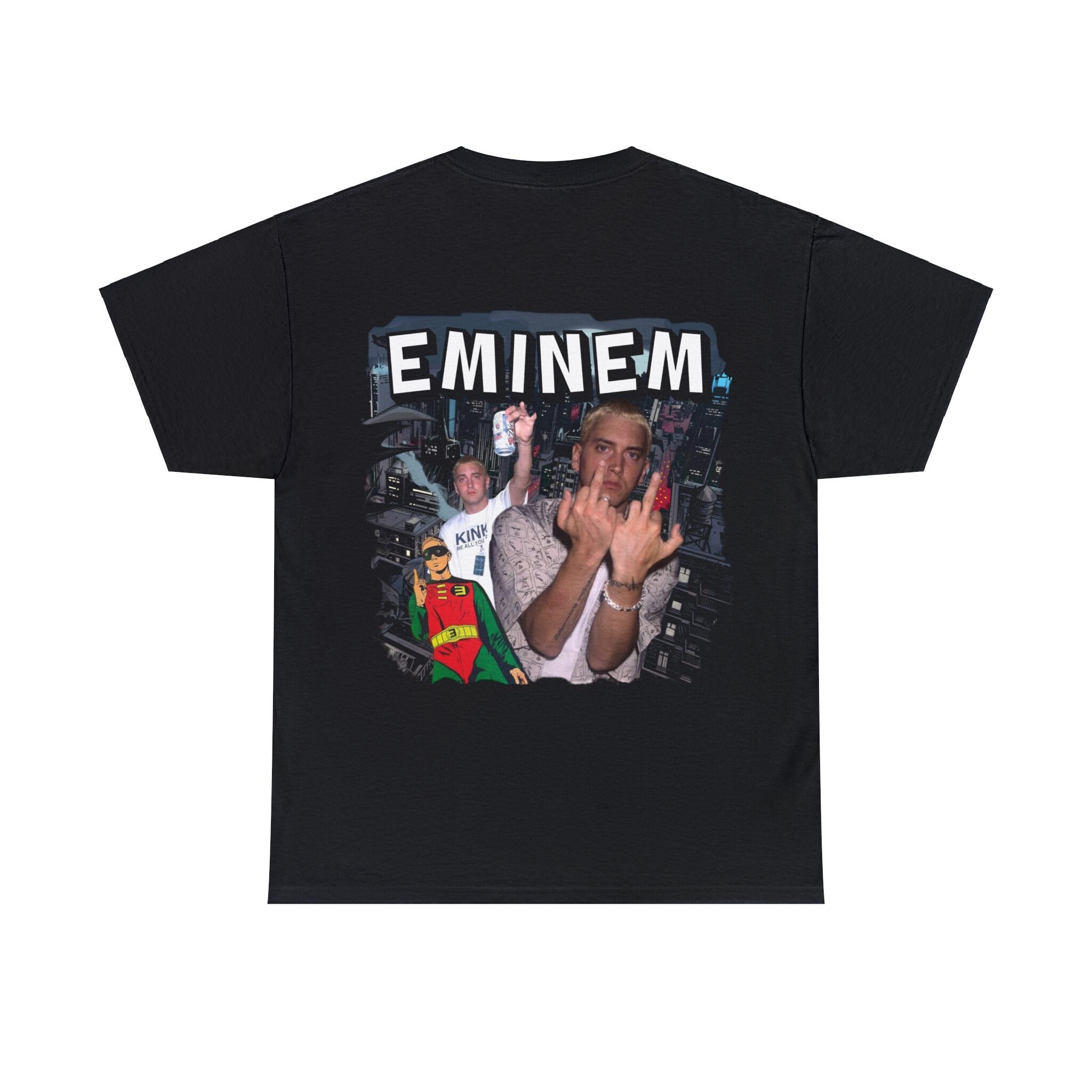 Absolute Cult Eminem Real Slim Shady T-Shirt — Official Men’s Music Merch, Black, Slim Fit, XL