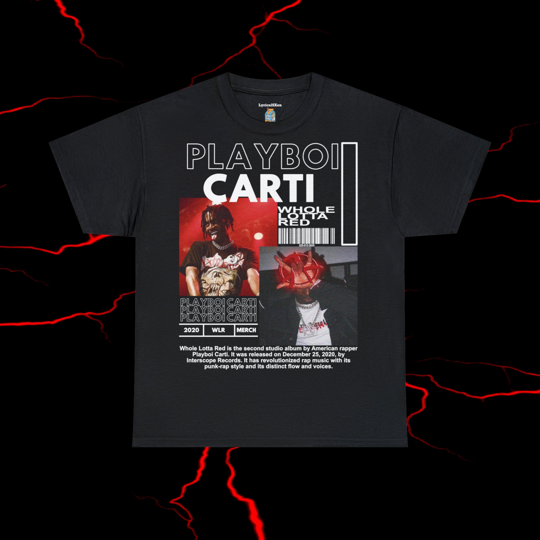 lv playboy carti face whole lotta red streetwea hop rap t-shirt