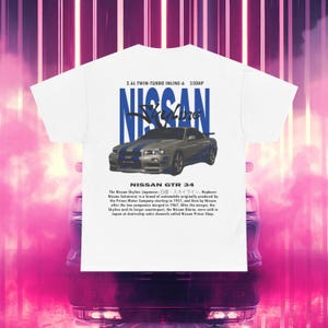 Nissan Skyline GT-R R34 Fast and Furious JDM Car Lover T-Shirt Retro Car Shirt Automotive Fashion Unisex Blacked Out Eastern Gift
