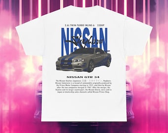 Nissan Skyline GT-R R34 T-Shirt: JDM Fast and Furious Car Lover Gift