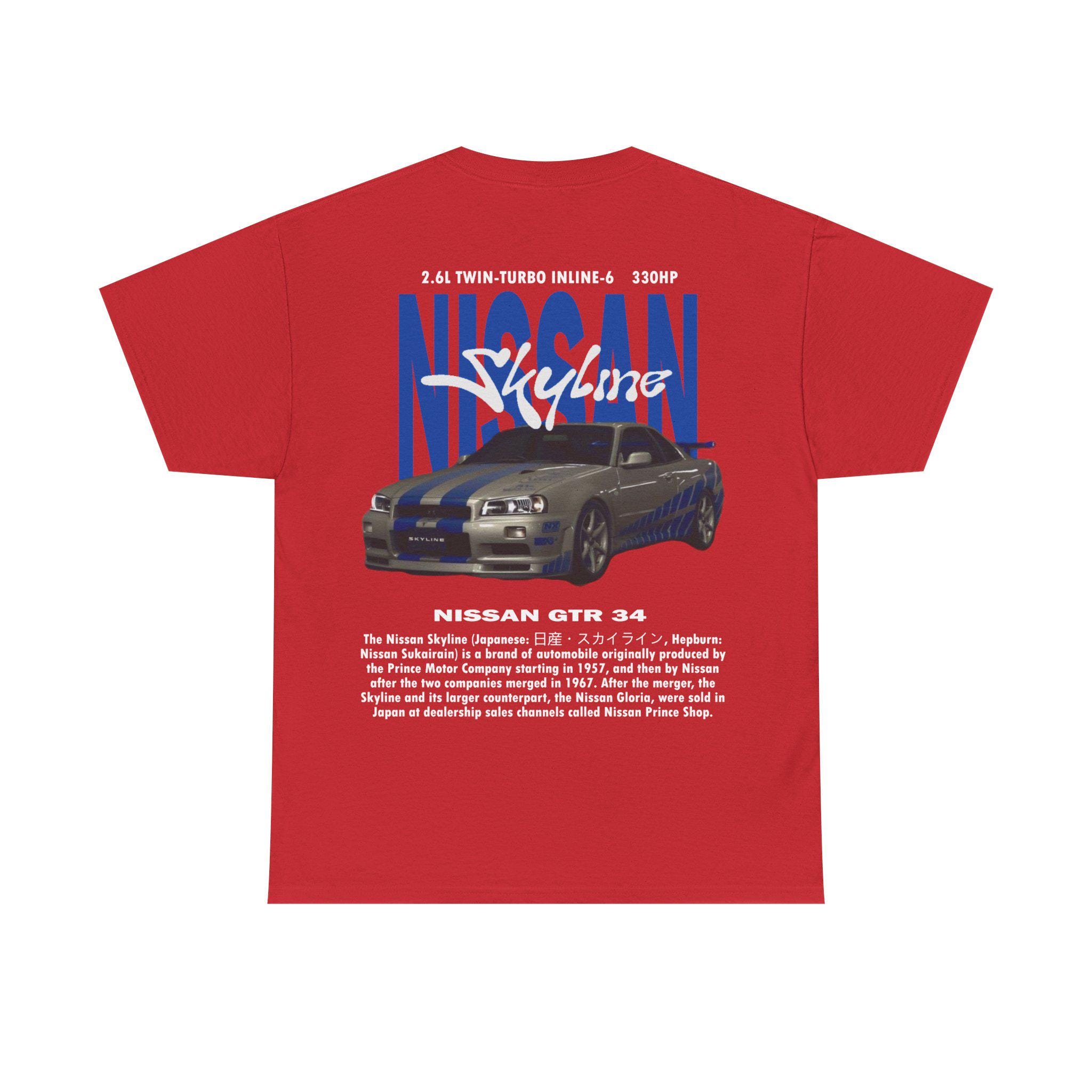 Nissan Skyline GT-R R34 T-shirt: JDM Fast and Furious Car Lover
