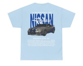 Nissan Skyline GT-R R34 T-shirt: JDM Fast and Furious Car Lover