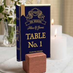 Numeri per tavoli da matrimonio stampabili, modello per numeri per tavoli, numeri per tavoli con copertina da favola, modello modificabile, download immediato
