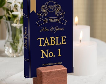 Wedding Table Numbers Printable, Table Numbers Template, Fairytale Book Cover Table Numbers, Editable Template, Instant Download