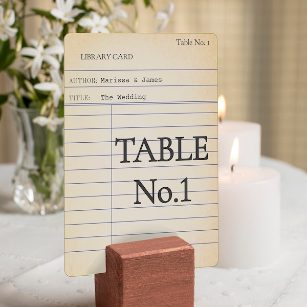 Wedding Table Numbers Printable, Table Numbers Template, Vintage Library Card Table Numbers, Instant Download