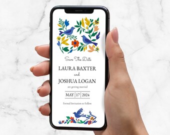 Digital Save the Date, Electronic Save the Date Invitation, Henri Matisse Artist Inspired  Wedding Evite, Editable Template for email & text