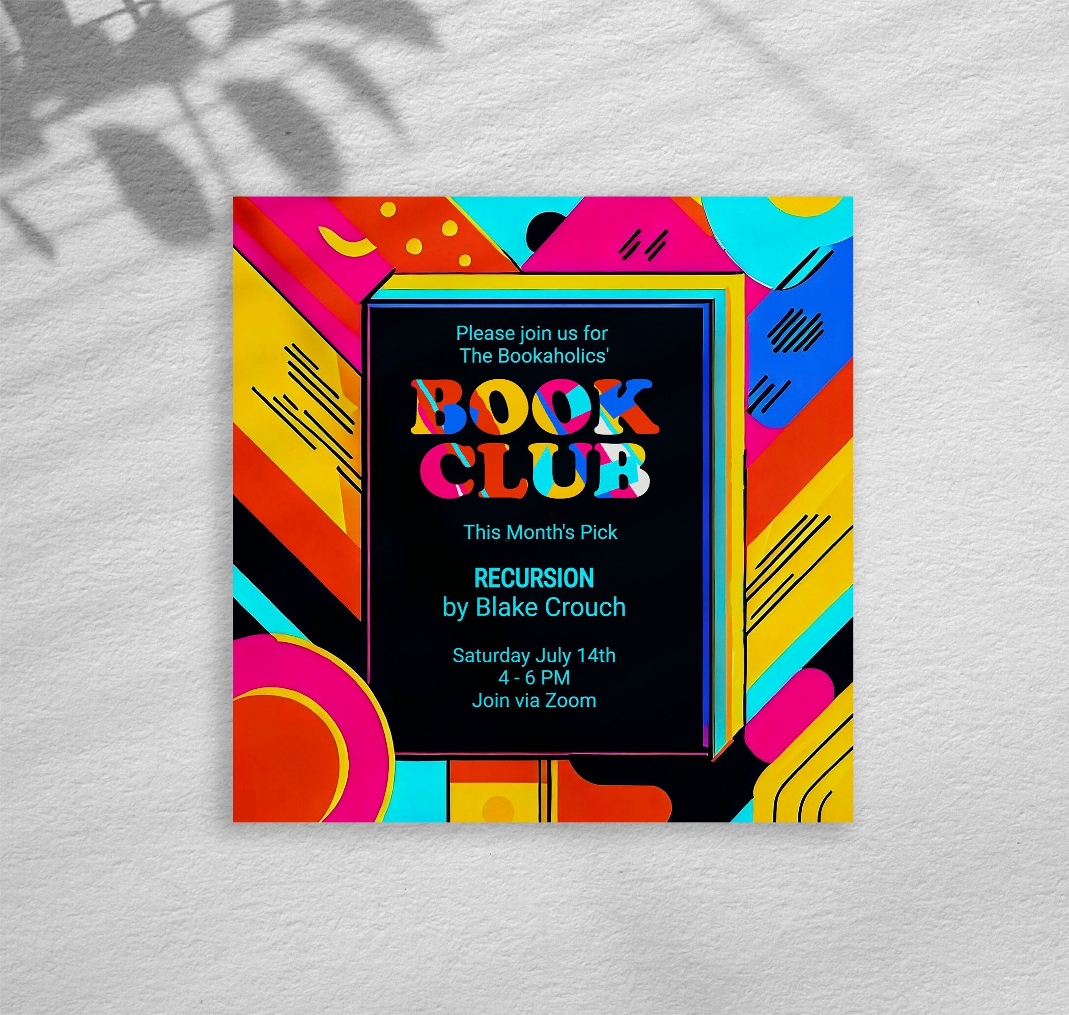 Editable BOOK CLUB Invitation Template, Editable Invite for Email and ...