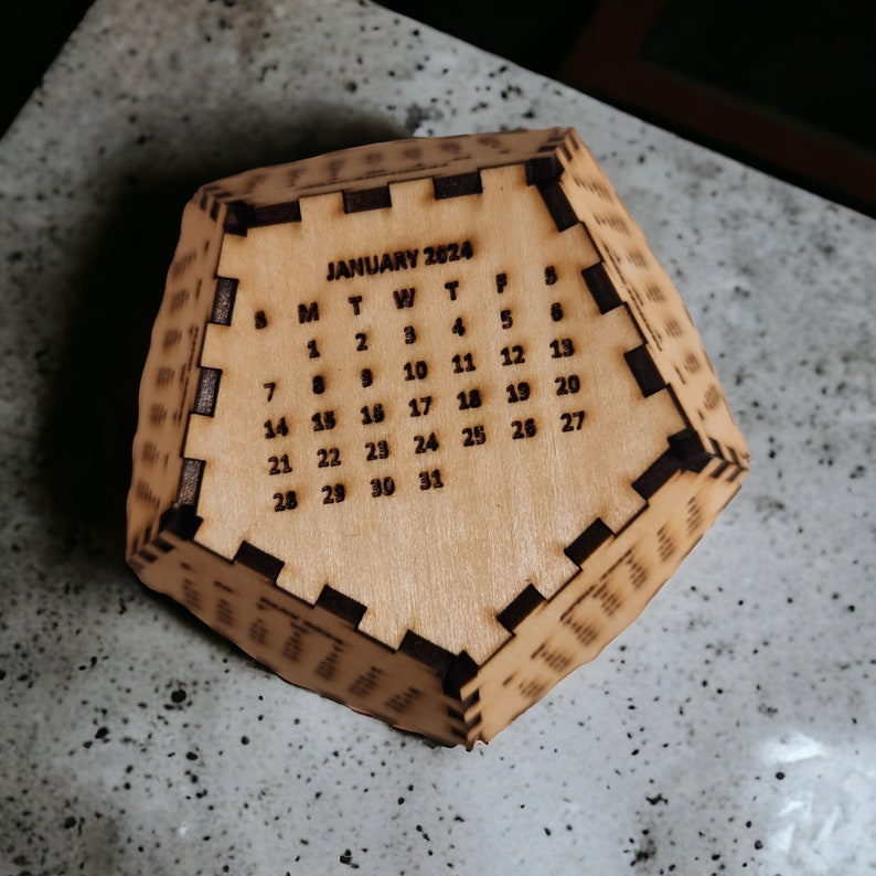 Wooden Desk Calendar Etsy