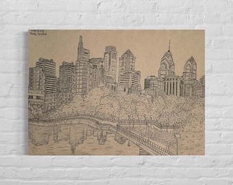Philadelphia Skyline Digital Print - Philadelphia PA