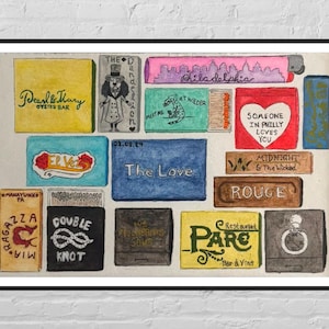Philly Matchbooks Digital Print - Philadelphia Restaurants