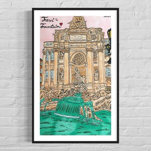 The Trevi Fountain Digital Print - Rome, Italy