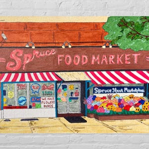 Spruce Street Food Market Digital Print - Philadelphia PA