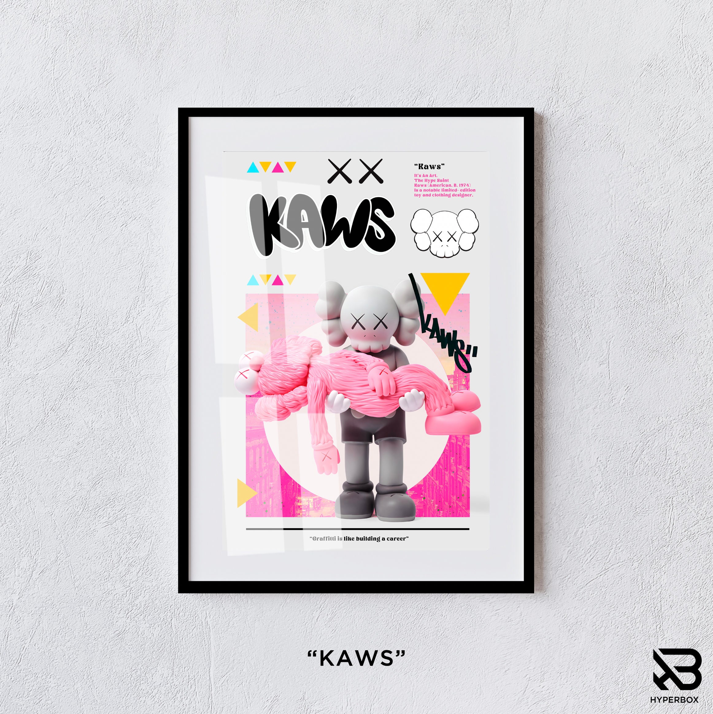 Kaws Poster, Wall Art, Home Decor, Concept Art, Minimal, Handmade