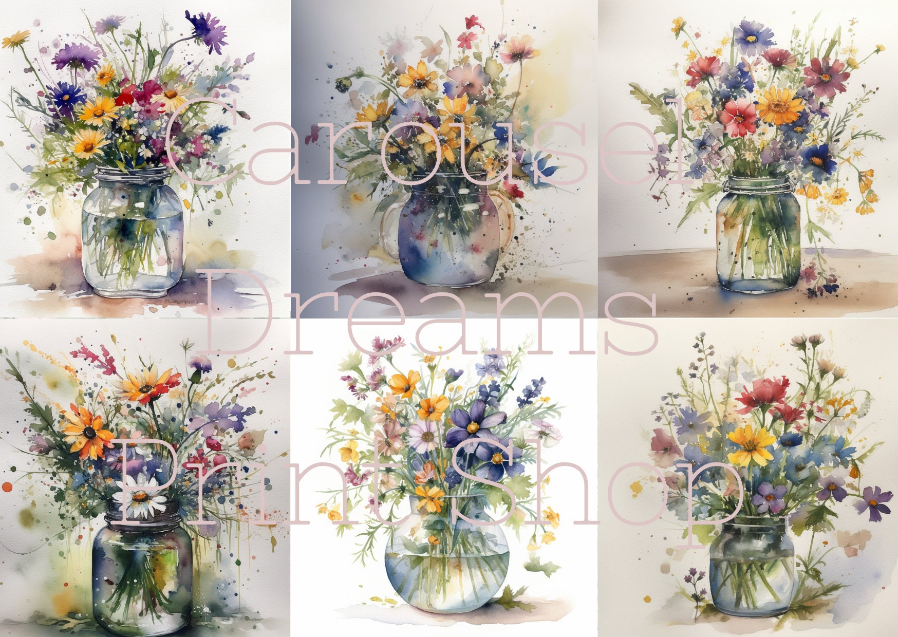 16 Vase of Flowers Clipart - High Quality PNG - Digital Download, Mixed ...
