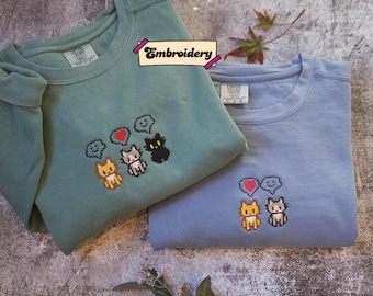 EMBROIDERED Stardew Valley Cat Sweatshirt, Perfect Gift for Gamers, Stand out with Gaming-inspired Fashion, Cozy & Cute Gaming Attire