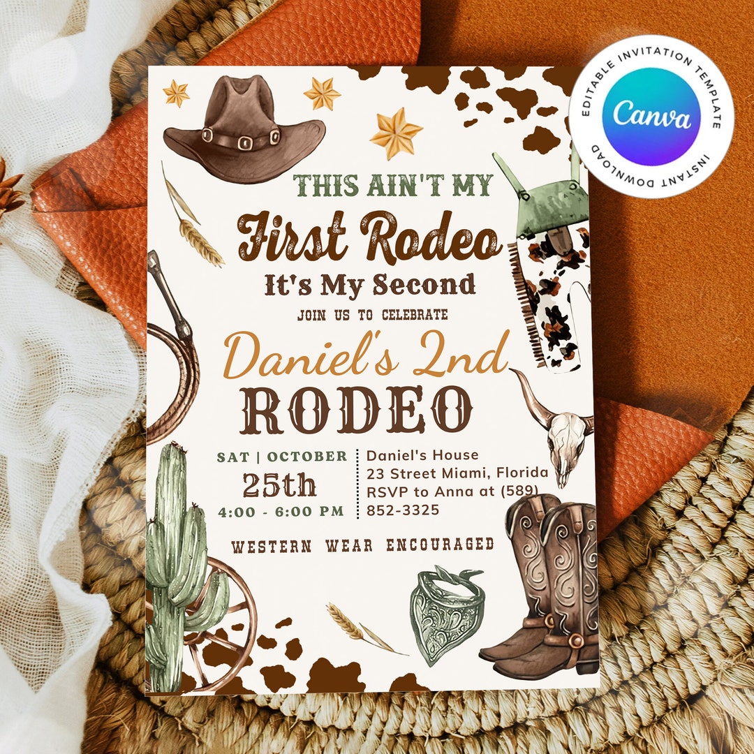 Editable Western Birthday Invitation, Editable Cowboy Birthday ...