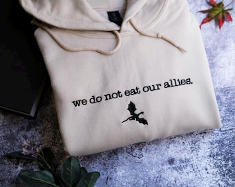 Embroidered We Do Not Eat Our Allies t-shirt, Fourth Wing Shirt, Basgiath War College, Violet Sorrengail, Fourth Wing Merch