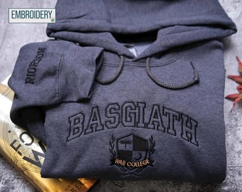 EMBROIDERED Basgiath War College Sweatshirt, Fourth Wing Dragon Rider Violet Sorrengail Xaden Riorson Fantasy Bookish Empyrean Series Shirt