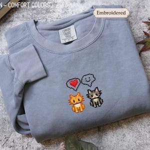 EMBROIDERED Stardew Valley Cat Sweatshirt, Perfect Gift for Gamers, Stand out with Gaming-inspired Fashion, Cozy & Cute Gaming Attire
