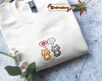 EMBROIDERED Stardew Valley Cat Sweatshirt, Perfect Gift for Gamers, Stand out with Gaming-inspired Fashion, Cozy & Cute Gaming Attire