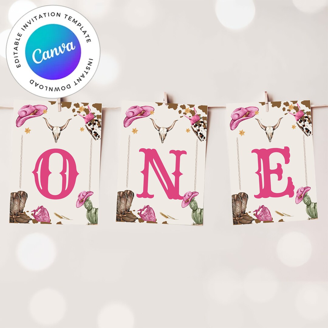 EDITABLE My First Rodeo Banner Birthday Editable Cowgirl - Etsy