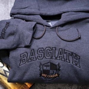 EMBROIDERED Basgiath War College Sweatshirt, Fourth Wing Dragon Rider Violet Sorrengail Xaden Riorson Fantasy Bookish Empyrean Series Shirt