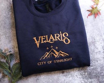 Velaris Embroidered Shirt,Velaris City Of Starlight Embroidered Sweatshirt,The Night Court Shirt,SJM sweater,City of Starlight,ACOTAR Shirt