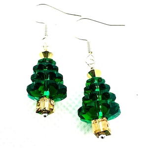 Austrian Crystal Holiday Tree Earring Kit; Majestic Green 1pr
