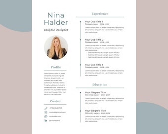 Professional Resume Template with Photo, Modern Resume Templates 2024, Minimalist Resume