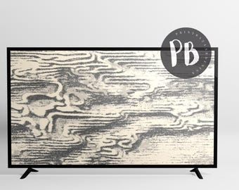 Téléchargement numérique pour téléviseur minimaliste à cadre noir et crème | Ensemble de 4 oeuvres d'art pour la télévision