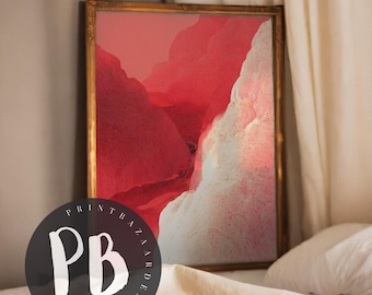 Impression d'art Crimson Canyon, paysage désertique du sud-ouest, décoration murale aux tons neutres de la terre (téléchargement numérique)