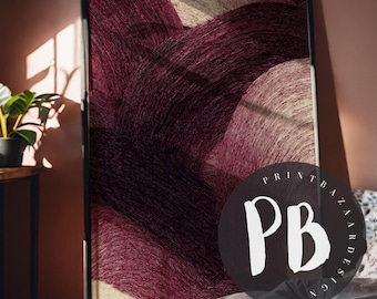 Impression d'arcs abstraits bordeaux : oeuvre d'art murale minimaliste moderne (téléchargement numérique)