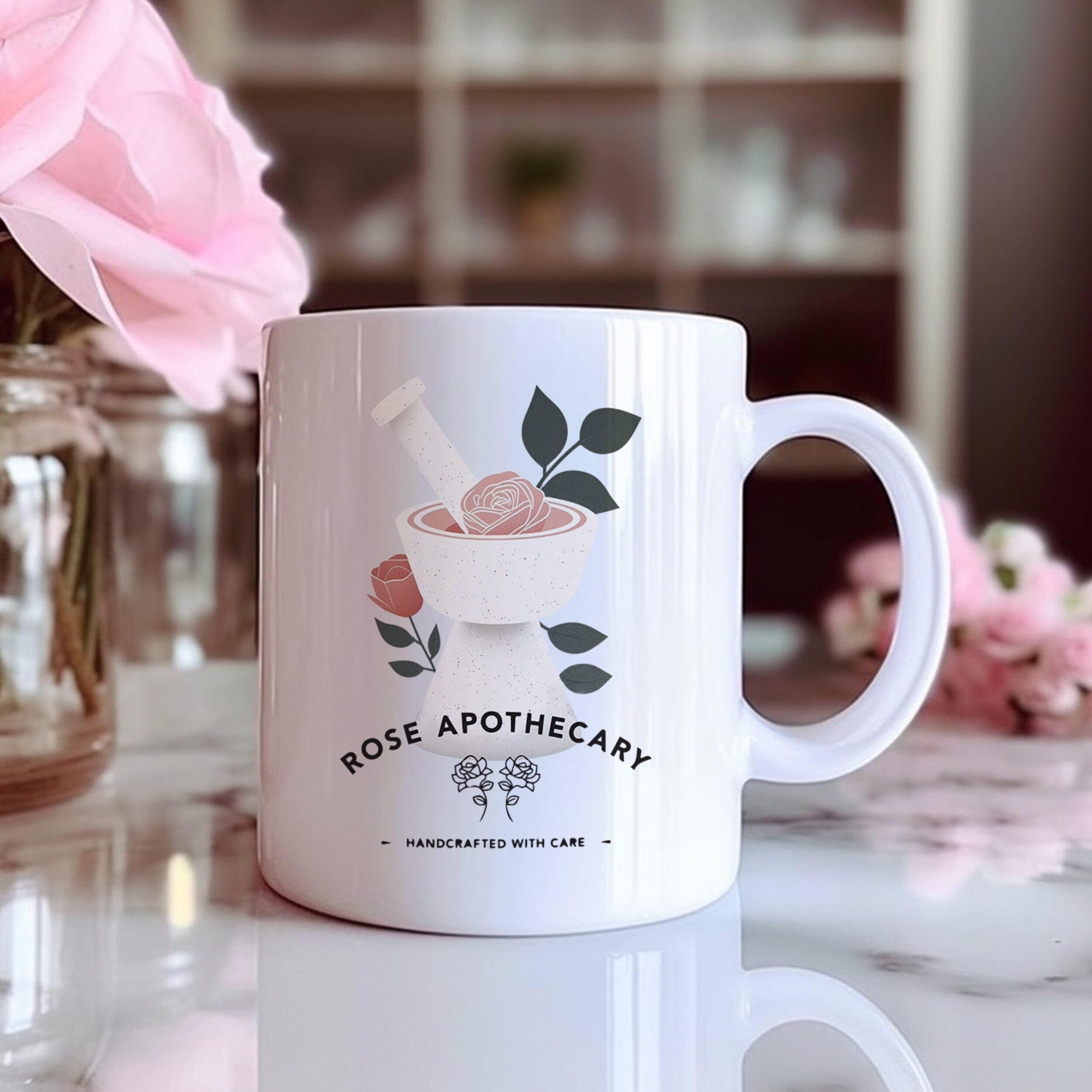Taza de boticario rosa / Taza de café Schitts Creek / Regalo de programa de televisión /