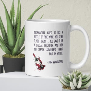 Taza de sucesión / La información es como un buen vino / Taza de café con cita de Tom Wambsgans / Regalo de divorcio