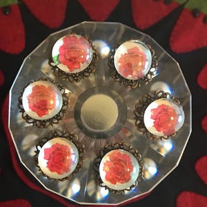 Handmade Rose Filigree Flower Magnet Set Ornate Glass Fridge Magnets Home Magnets Office Magnets Locker Magnets Hostess Gift Refrigerator