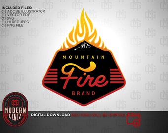 Fire Mountain logo designs business, SVG Logo Design, illustrators for hire, Digital business logo, business logo template, Branding Package