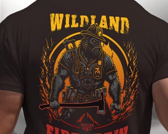 Wildland Firefighter Tee, Wildfire Crew Shirt, Bigfoot Fire Fighter Tshirt, Perfect Gift for Firefighters, Sasquatch Tshirt, First Responder