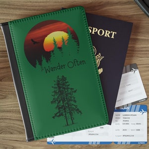 Passport Cover Passport Inhaber Passport Brieftasche Passport Covers Passport Sleeve Internationales Reisegeschenk Wandern oft Camping Wandern im Freien