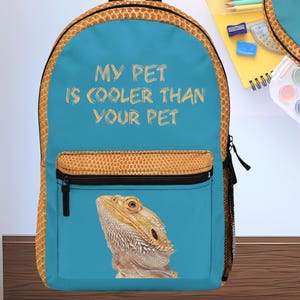 Back to School Backpack Bearded Dragon Gift Boys Girls Children&#39;s BackPack Teens BackPack Unique Pet Gift Exotic Pet Gift Kids Gift Fun Gift