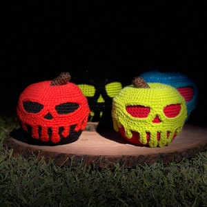 Crochet Poison Apple, Halloween Decor, Apple Plushie