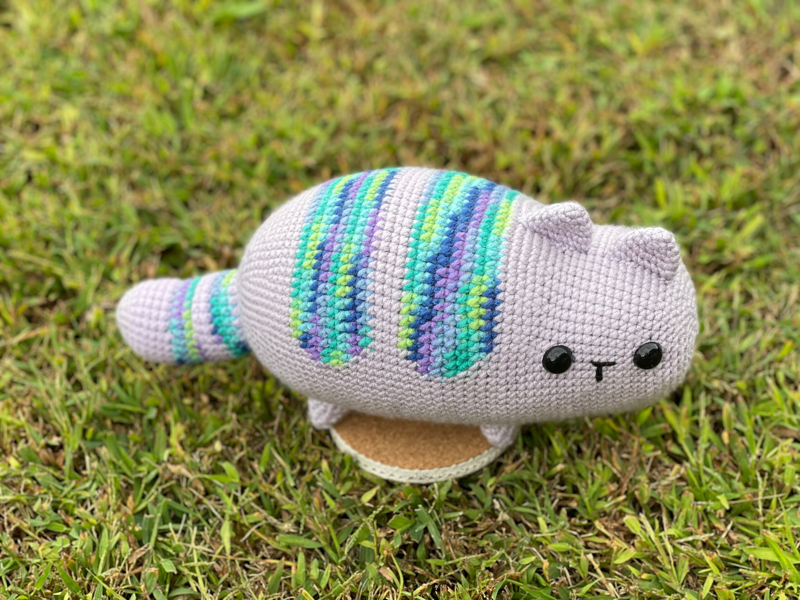 Crochet Pusheen Cat, Crochet Stuffed Chubby Large Cat , Amigurumi Cat