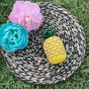 Crocheted pineapple, crochet fruit, kitchen decor, eco-friendly toys, play food, learning toys,  stuffed pineapple, gifts for kids