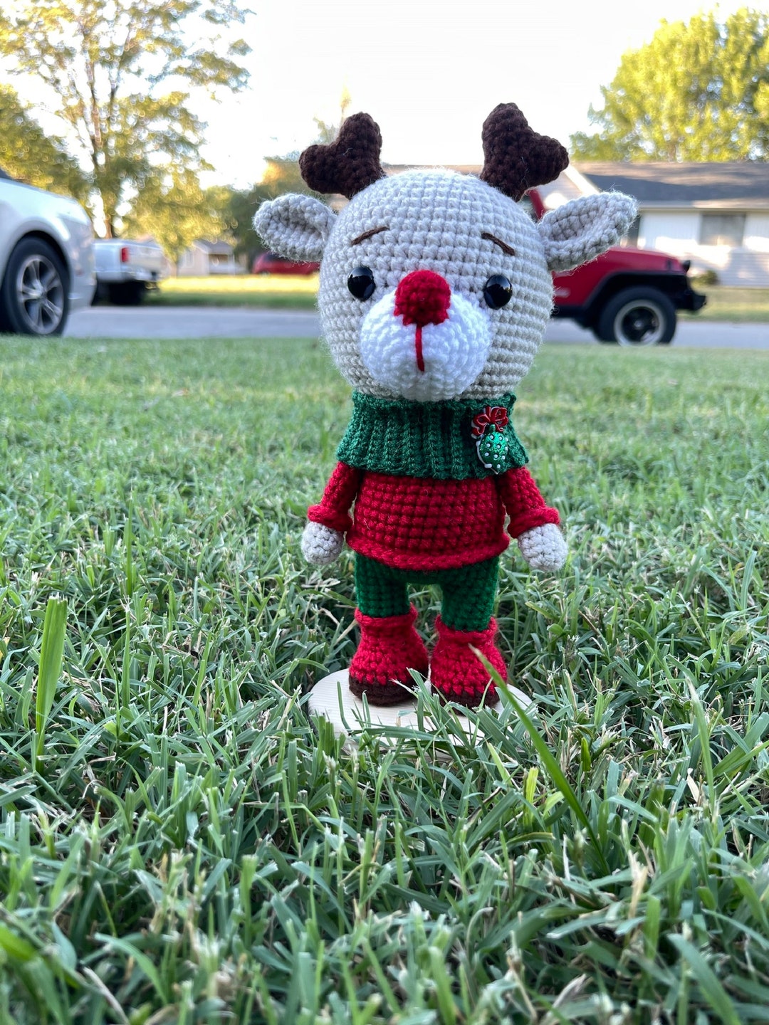 Rudolph the Red Nosed Reindeer Doll Toy, Crochet Reindeer Toy, Reindeer ...