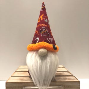 Handmade Virginia Tech Gnome: VT Hokies Football Fan Decor
