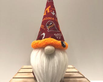 Handmade Virginia Tech Gnome: VT Hokies Football Fan Decor